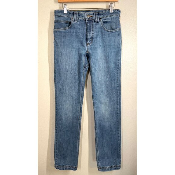 Duluth Trading Co. Ballroom Double Flex Jeans 30x34 Med Wash Denim Mens Stretch - Picture 1 of 14